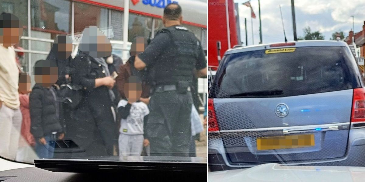 Car carrying 14 people including eight children not wearing
seatbelts stopped by police in 'serious offence'