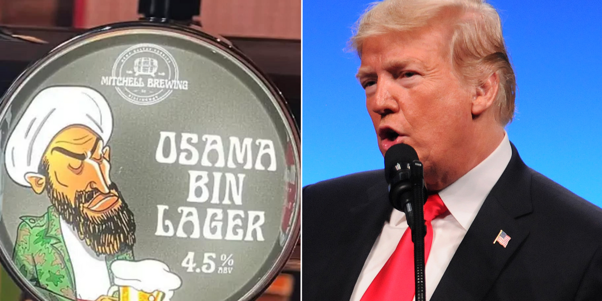 Pub that created 'Osama Bin Lager' has new controversial
beer mocking 'orange' Trump