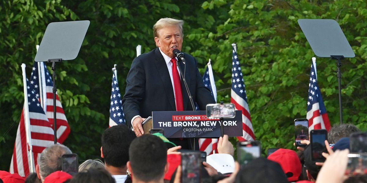 Trump vows to save 'deep blue' New York as he addresses
‘25,000 supporters’ at Bronx rally